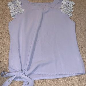 Lavender shirt with bow